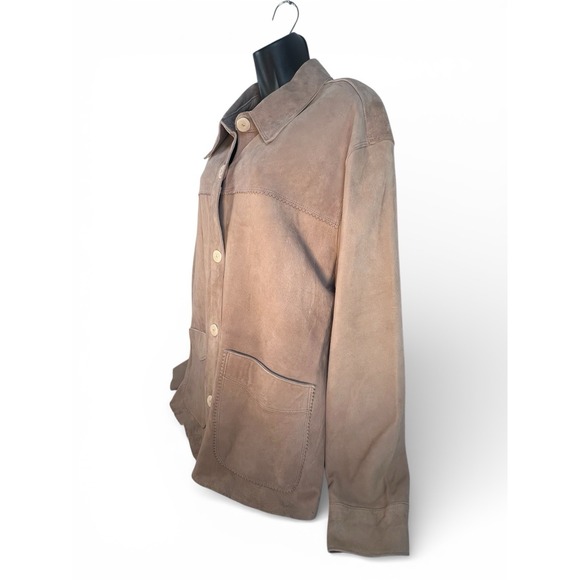 Idyllwind western rodeo fine suede leather womens shacket sz XXL/TTG beige - Picture 3 of 9